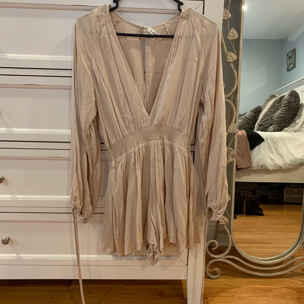beige romper from Tobi